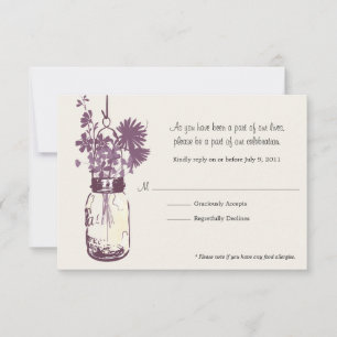 RSVP Card Wild Flowers & Mason Jar