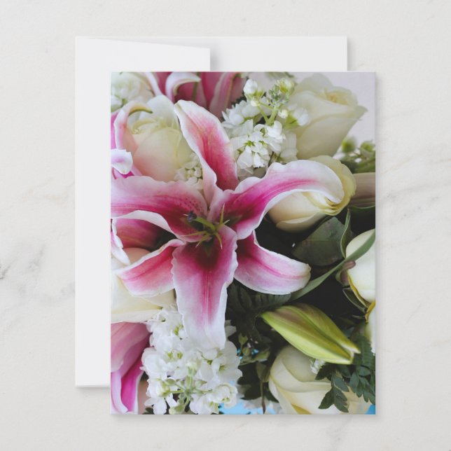 RSVP card with floral cover (Front)