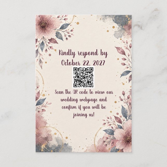 RSVP Card with QR Code reply (Front)