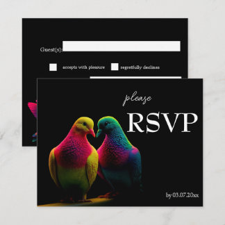 🌈 RSVP Card with Song request Doves of Promise