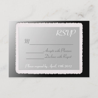 RSVP card with vintage border.