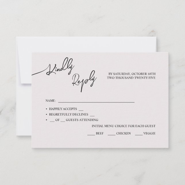 RSVP Cards Boho-chic wedding, pastel colours. (Front)