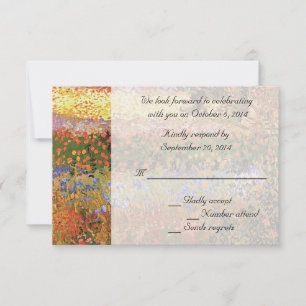 RSVP cards. Flowering Garden, Van Gogh. Invitation