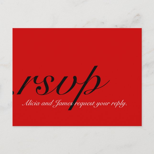 RSVP Cards for Christmas Weddings Red (Front)