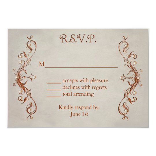 RSVP CARDS - ORANGE/BEIGE DESIGN