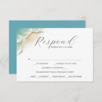 RSVP Cards with Meal Choice Watercolor Shoreline