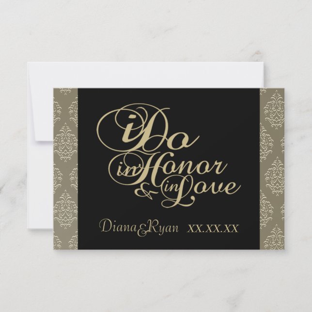 RSVP Champagne Damask Cards (Front)