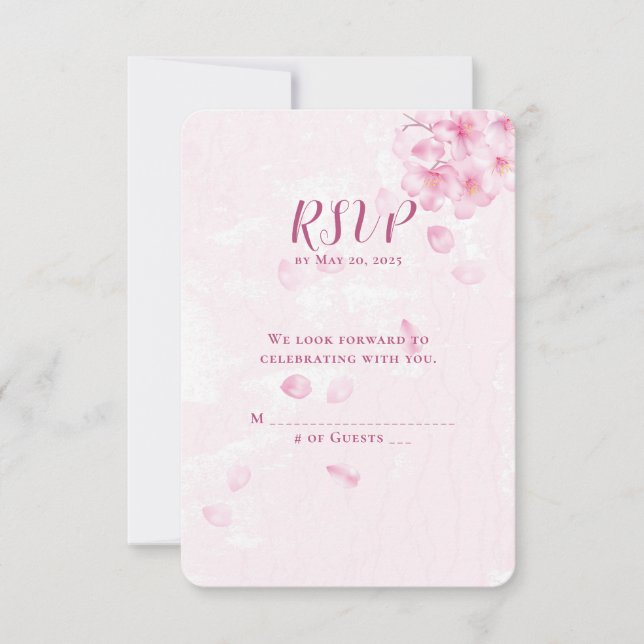 RSVP cherry blossom wedding Card (Front)