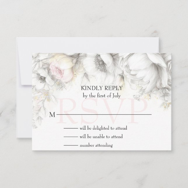 RSVP Classic Modern Ivory and Blush Floral  (Front)