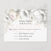 RSVP Classic Modern Ivory and Blush Floral 