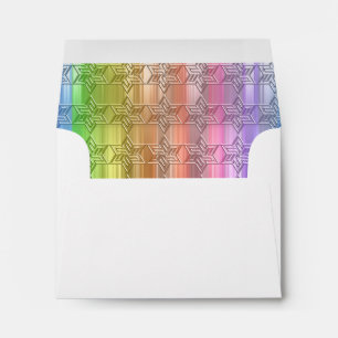 RSVP Colourful Rainbow Star Damask Envelopes