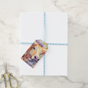 RSVP Cow Farm Purple Gift Tags