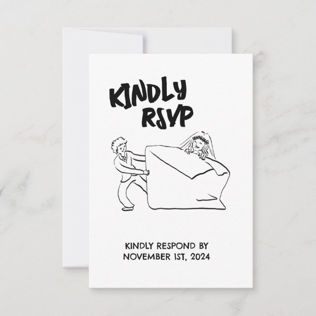 RSVP Cute Couple Illustration (Front)