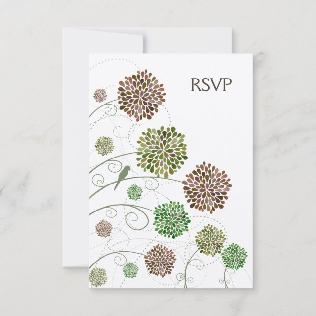 RSVP Dahlia Whimsy Garden Wedding Cards (Front)