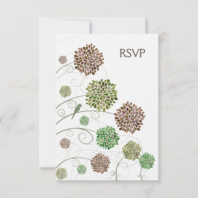 RSVP Dahlia Whimsy Garden Wedding Cards (Front)
