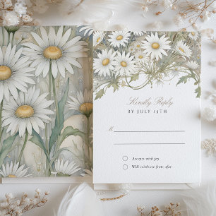 RSVP Daisies Wedding Reply Invitation