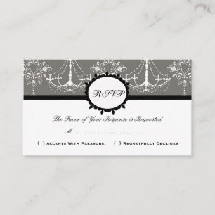 RSVP Damask Vintage Custom Wedding Response Card