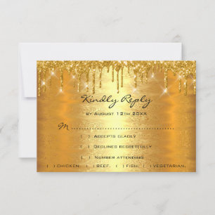 RSVP Drips Gold Spark Wedding Anniversary Lux