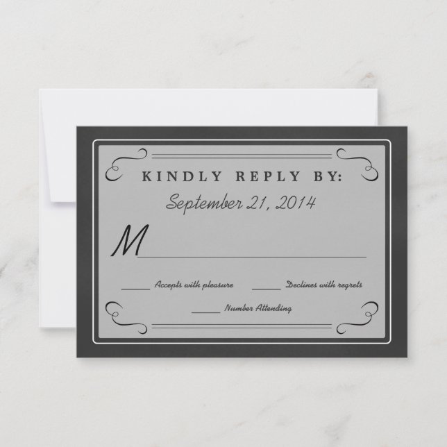 RSVP Eat Drink be Married Chalkboard Reply Cards (Front)