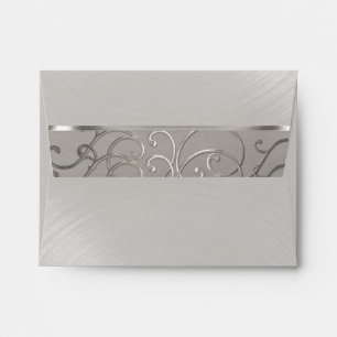 RSVP Elegant All Silver Filigree Swirls Envelope