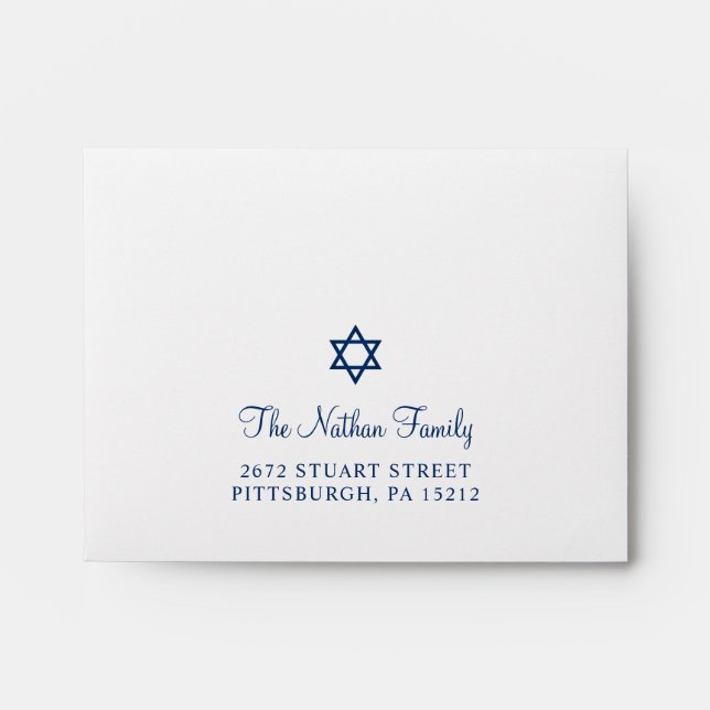 RSVP - Elegant Bar Mitzvah Address Envelope (Front)