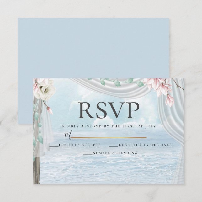 RSVP |  Elegant Beach Driftwood Floral Arbor Invitation (Front/Back)