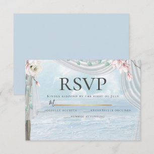 RSVP Elegant Beach Driftwood Floral Arbor Invitation