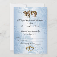 RSVP elegant Blue satin wedding