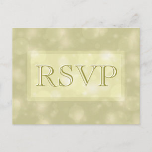 RSVP - Elegant Gold Bokeh Lights Invitation Postcard
