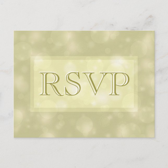 RSVP - Elegant Gold Bokeh Lights Invitation Postcard (Front)