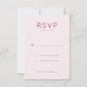 RSVP Elegant Pink Serif Card