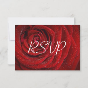 RSVP Elegant Red Rose Floral Wedding Card