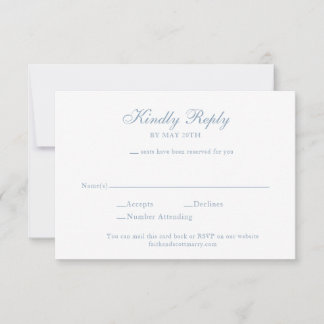 RSVP Enclosure Card Dusty Blue Wedding Invite