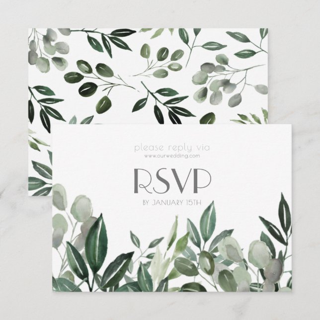 RSVP enclosure card greenery wreath (Front/Back)