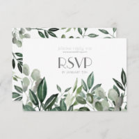 RSVP enclosure card greenery wreath
