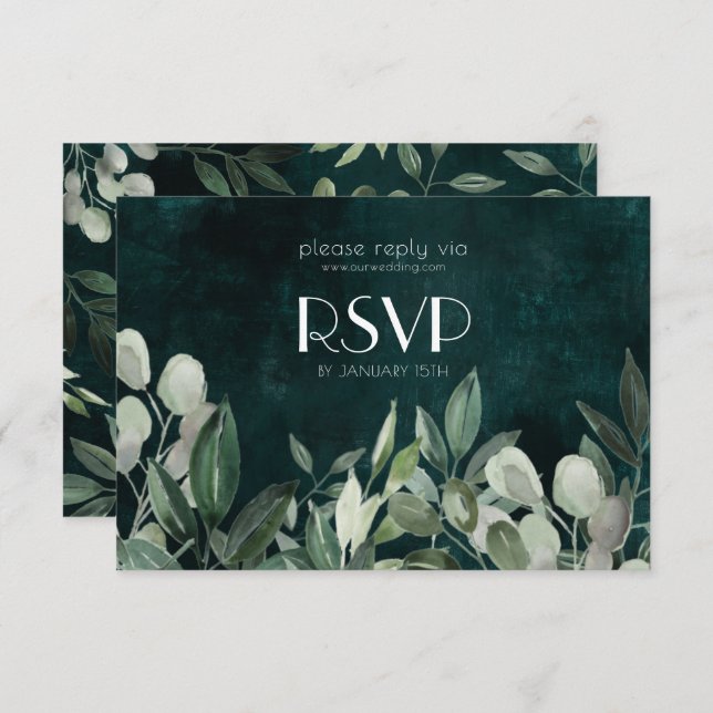 RSVP enclosure card greenery wreath (Front/Back)