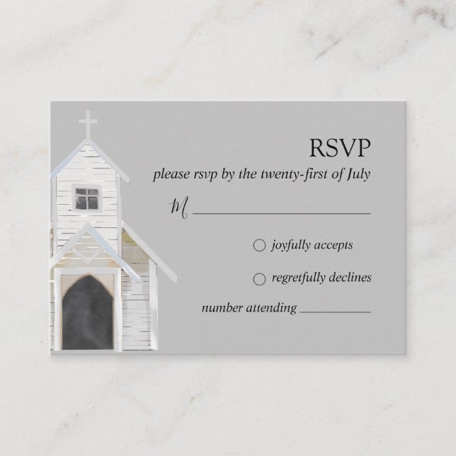 RSVP Enclosure for Church Wedding (Front)