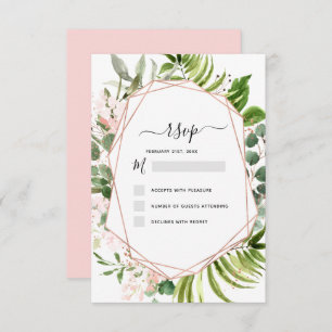 RSVP Eucalyptus Greenery Geometric Elegant Invitation
