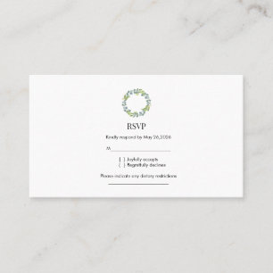 RSVP Eucalyptus Wreath Wedding Card