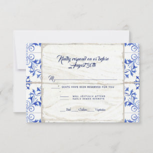 RSVP Farmhouse Farm Lapis Blue White Wood Rustic Card