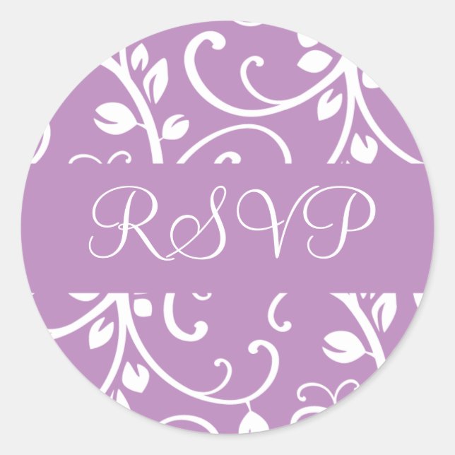 RSVP Floral Vine Envelope Sticker Seal (Front)