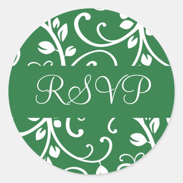 RSVP Floral Vine Envelope Sticker Seal (Front)