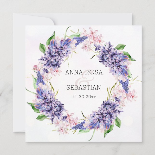 *~* RSVP Floral Wreath Boho QR AR12 Wedding  Invitation (Front)