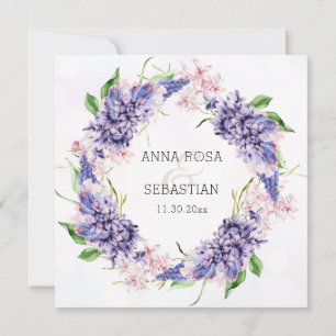 *~* RSVP Floral Wreath Boho QR AR12 Wedding  Invitation