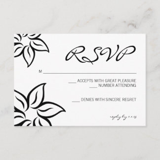 RSVP | Flowered |white Card