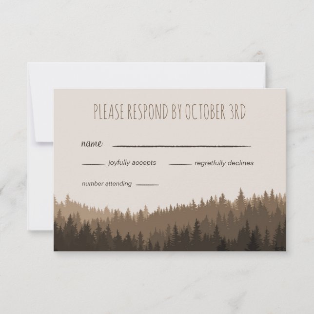 RSVP for a Rustic Wedding in the Mountains Card (Front)