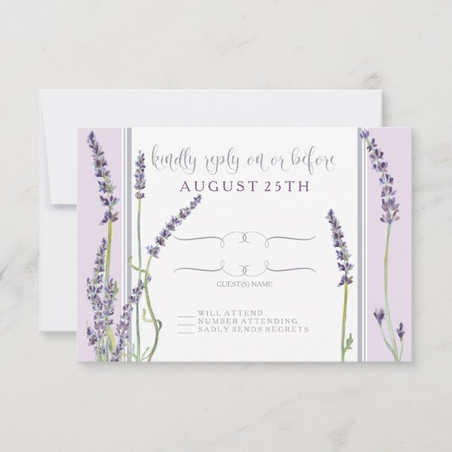 RSVP French Lavender Floral Modern Typography (Front)