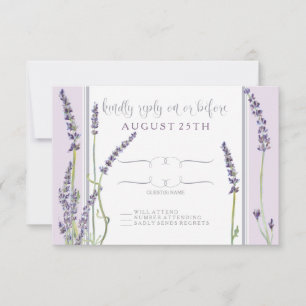 RSVP French Lavender Floral Modern Typography Card