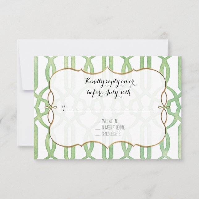 RSVP Garden Trellis Pattern Green Modern Simple (Front)