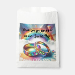 RSVP Gay lesbian Rainbow Rings Favours Favour Bags